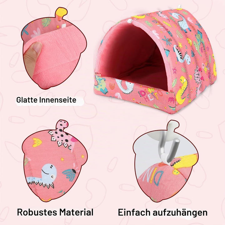 UPINS 2er-Pack Meerschweinchenbett, Meerschweinchenversteck, waschbar, Kleintierhaus, Käfigzubehör f