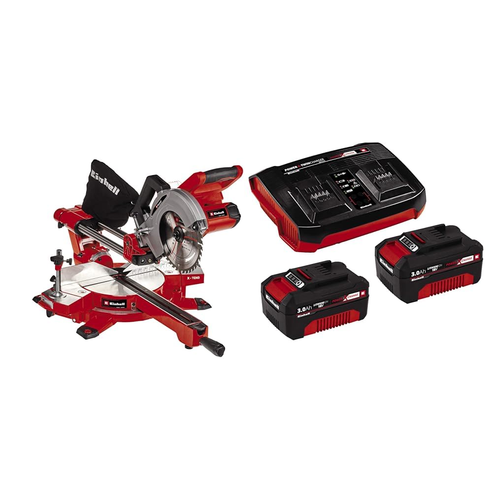 Einhell Akku-Zug-Kapp-Gehrungssäge TE-SM 36/210 Li Power X-Change (36 V, Li-Ion, leichtgängige Zugfu