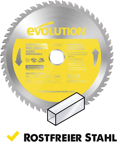 Evolution S210TCT-54CS - 210 mm Sägeblatt zum Schneiden von Edelstahl - Metall-Sägeblatt mit 54 Zähn