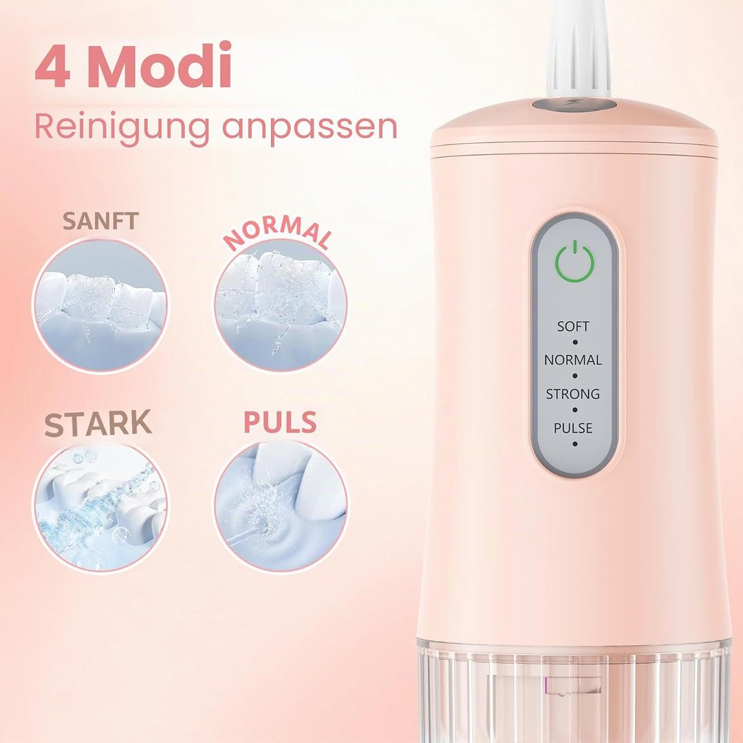 Kabellose Zahnseide für Zahnreinigung Pick - Elektrische Zahndusche mit 4 Reinigungsmodi & 8 Strahls
