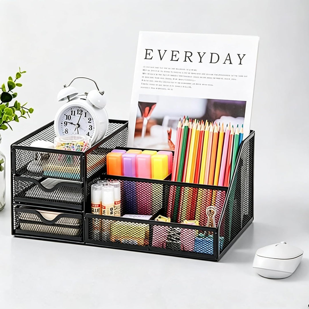 Marbrasse Mesh-Schreibtisch-Organizer mit Schubladen, multifunktionaler Schreibtisch-Organizer und Z