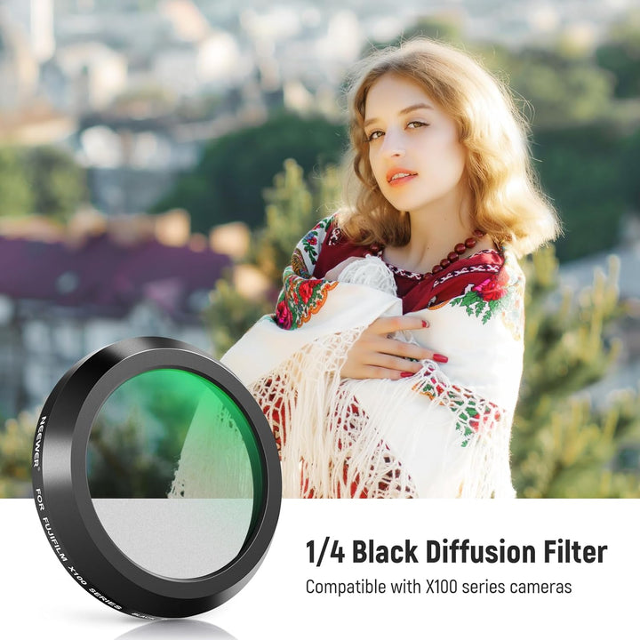NEEWER Black Diffusion 1/4 Filter Schwarze Diffusion Träumerischer Kinoeffekt Objektivfilter für X10