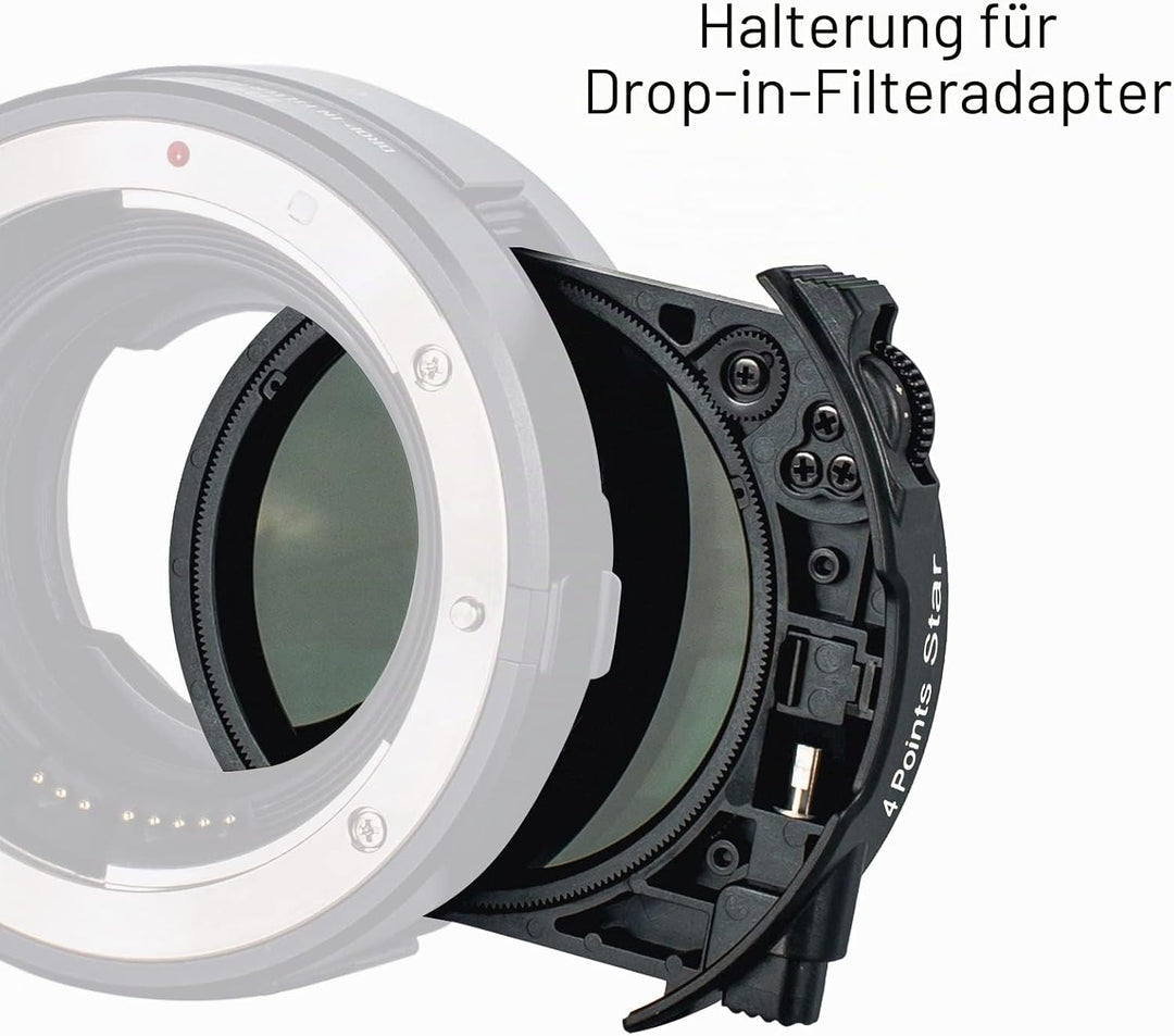 Meike 4 Points Star Drop-in Filter für Canon und Meike Drop-in Filter Mount Adapter Serie MK-EFTR-4P