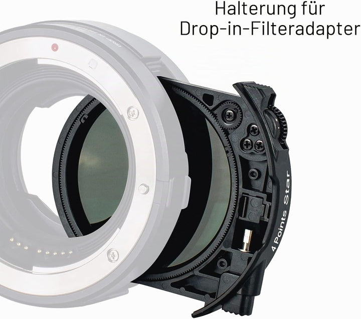 Meike 4 Points Star Drop-in Filter für Canon und Meike Drop-in Filter Mount Adapter Serie MK-EFTR-4P