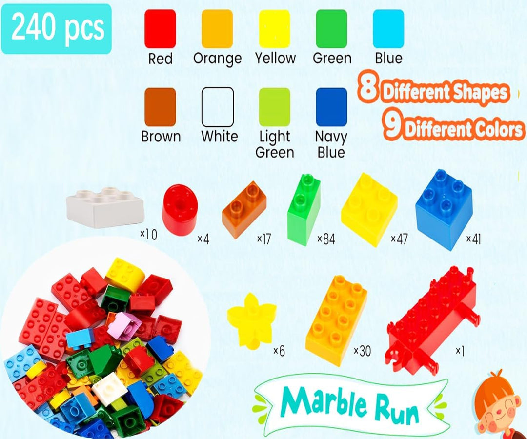 240 Stück Grossen Bausteine Kompatibel mit Lego Duplo Steine und Top-Marken,Classic Grosse Bausteine