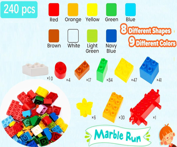 240 Stück Grossen Bausteine Kompatibel mit Lego Duplo Steine und Top-Marken,Classic Grosse Bausteine
