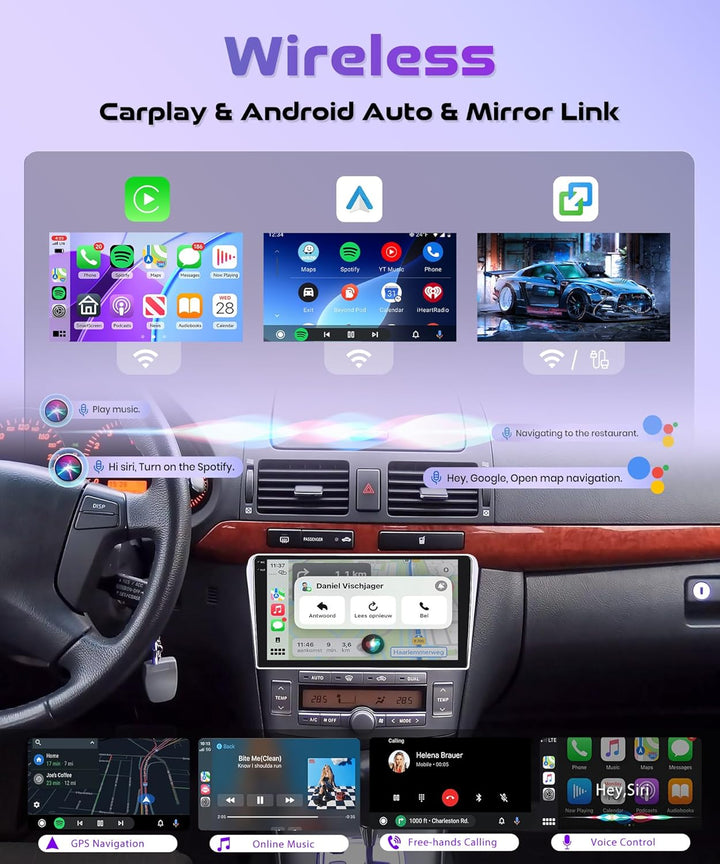 4G+128G Wireless Carplay Android Autoradio für Toyota Avensis 2003-2009 9 Zoll Incell Touchscreen Au