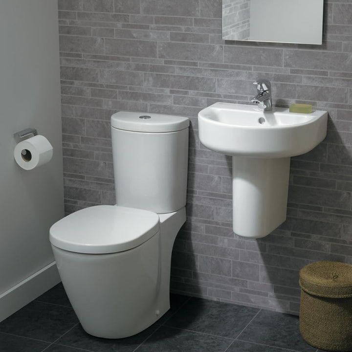 Ideal Standard E791801 Toilettensitz, weisser Kunststoff, WC-Sitz und Deckel Wrapover Standard Close