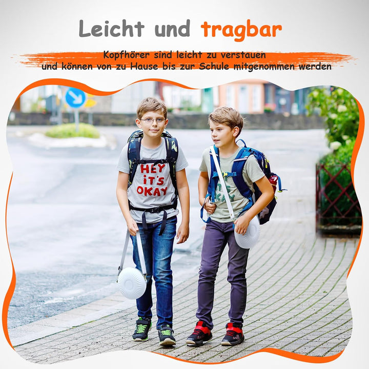 TONOSHARK Kopfhörer für Schulkinder mit Kabel, Klappbar mit Mikrofon & Gehörschutz (85/94 dB). Kinde
