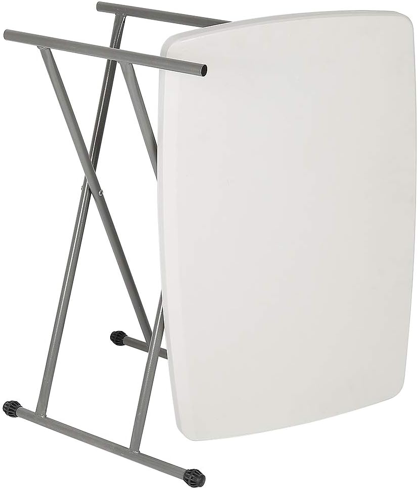 Klapptisch, Campingtisch, 76 cm, kompakter und klappbarer Tisch, verstellbar, weiss, Material: HDPE,