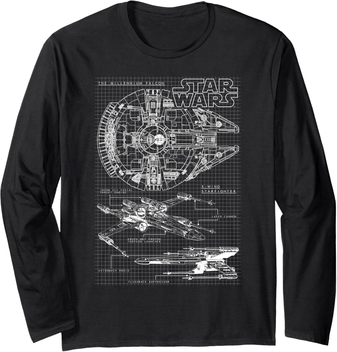 Star Wars Rebel Schematic Grid Langarmshirt