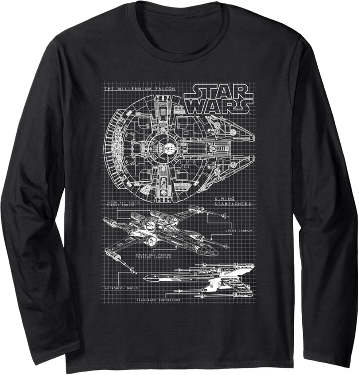 Star Wars Rebel Schematic Grid Langarmshirt
