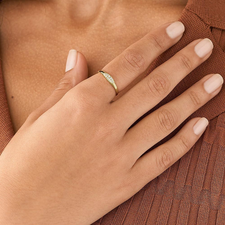 Fossil Damen Ring, All Stacked Up Gold-Tone Edelstahl Stapel Ring 5 Goldfarbe, 5 Goldfarbe
