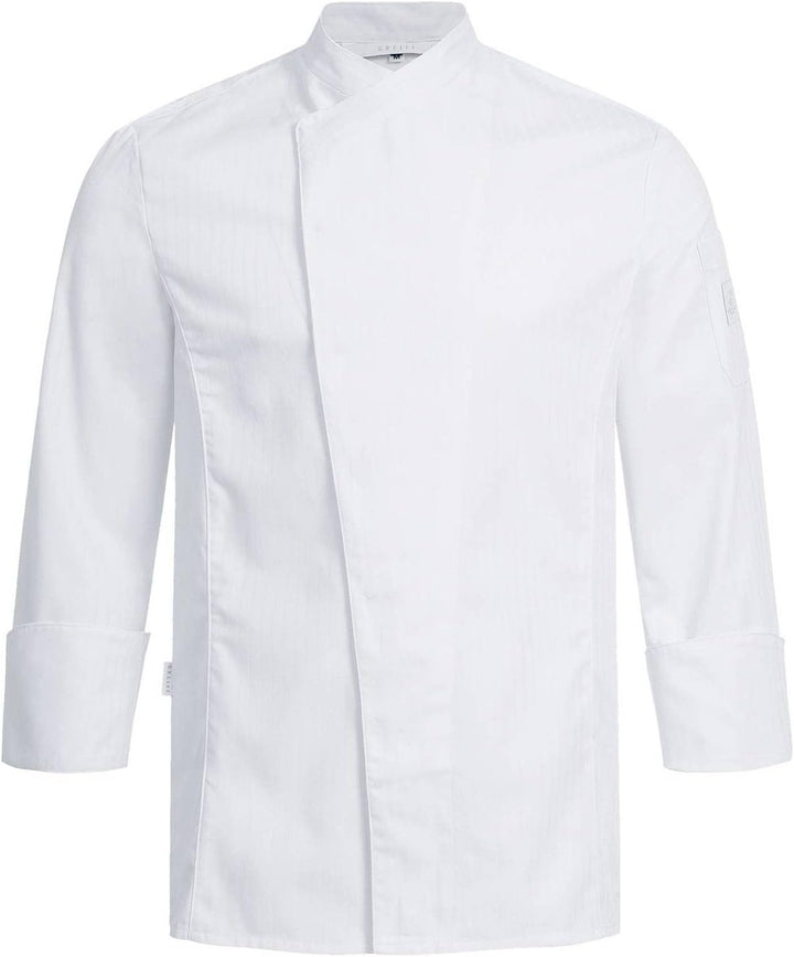 Greiff Grösse L gastro moda Herren Cuisine Premium Kochjacke Regular Fit Weiss mit Satinstreifen Mod
