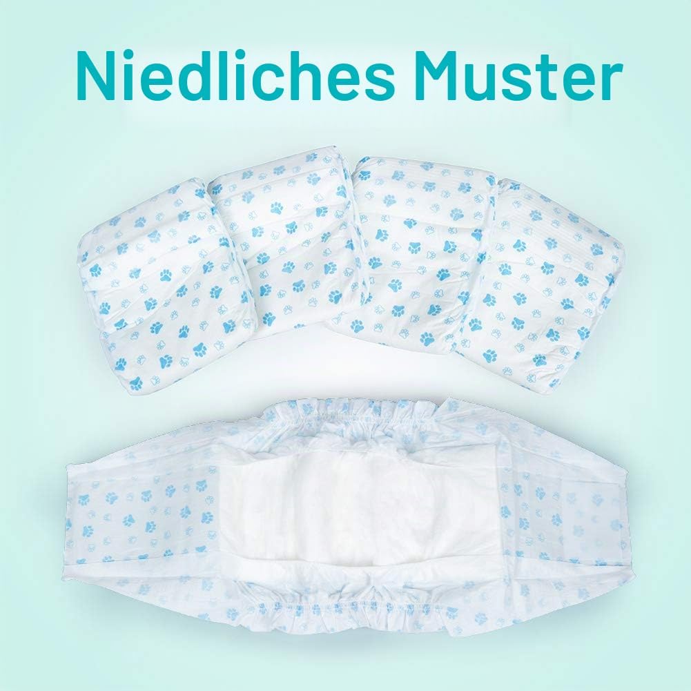 26 Stück XS Einweg-Hundewindeln für Rüden, Hundewindeln für Rüden, Passend für Taille 15-33 cm Welpe