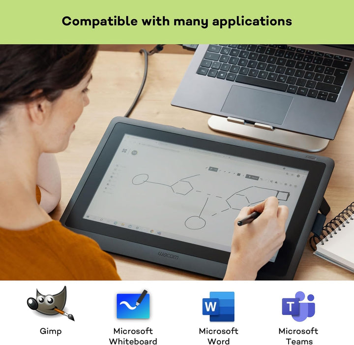 Wacom One Creative Pen Display mit Gratissoftware (zum Skizzieren, Zeichnen auf dem Bildschirm, 13,3