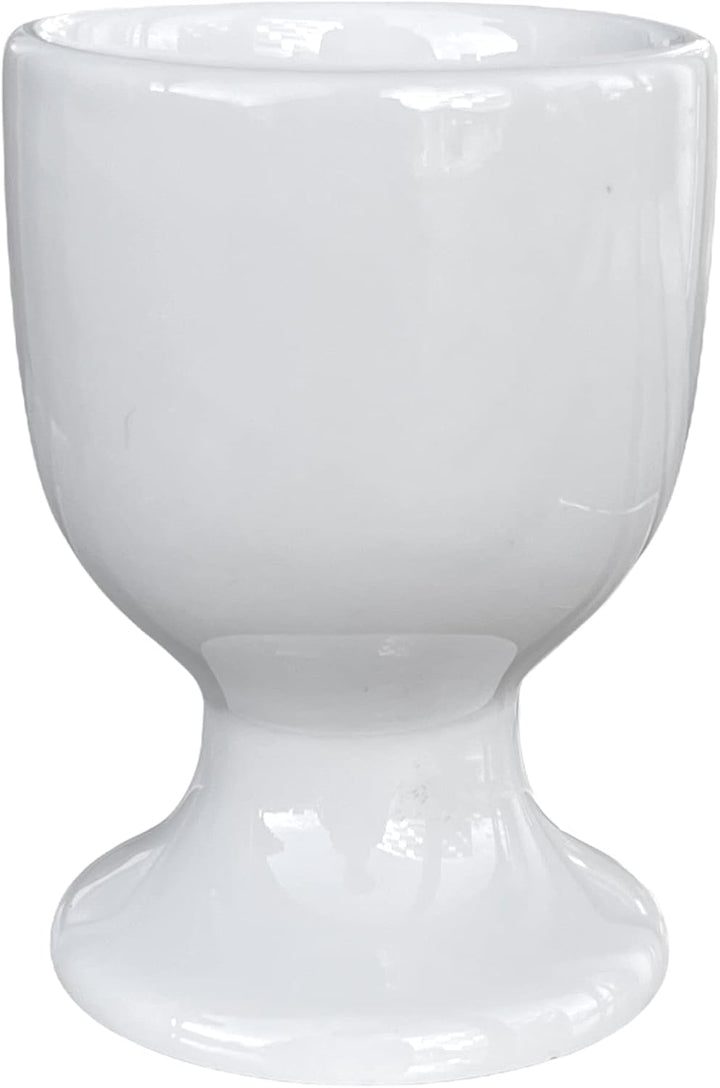 MIJOMA 6 Stück Eierbecher Eierhalter Eierständer weiss mit farbigem Dekor, aus Porzellan je 6.5 x 5