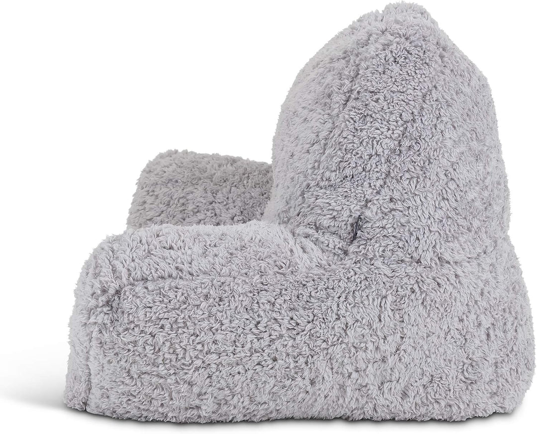 Icon Teddybär Rückenlehne Lesekissen, Grau, 2er Pack, Lesekissen Flauschig mit Sitzsack Füllung, Rüc