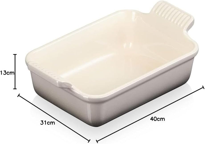 Le Creuset Rechteckige Auflaufform Tradition aus Steinzeug, 19 cm, 1.1 Liter, Flint, 71102194440001
