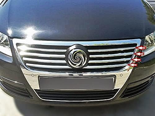 Recambo EDELSTAHL KÜHLERGRILL LEISTEN CHROM kompatibel für VW PASSAT 3C, B6 | 2005-2010 | 8-tlg SET