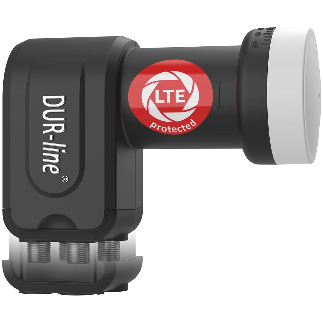 DUR-line +Ultra Quad LNB - 4 Teilnehmer schwarz - mit LTE-Filter [ Test SEHR GUT *] 4-Fach, digital