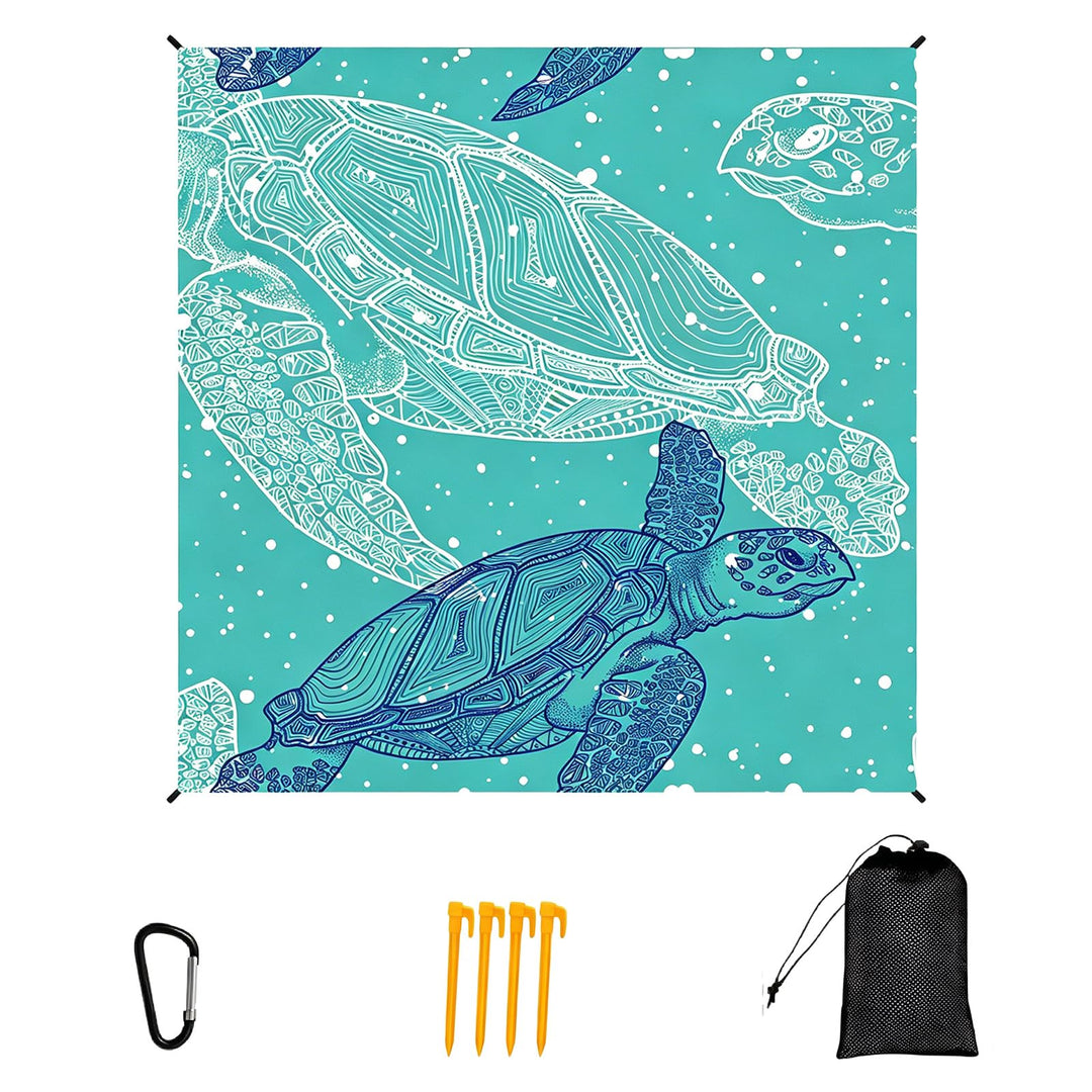 200×210cm Stranddecke Sandfrei, Picknickdecke Wasserdicht, Outdoor Funktion Strandmatte XXL, Mikrofa