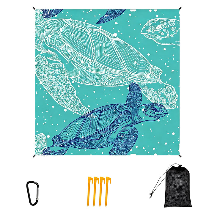 200×210cm Stranddecke Sandfrei, Picknickdecke Wasserdicht, Outdoor Funktion Strandmatte XXL, Mikrofa