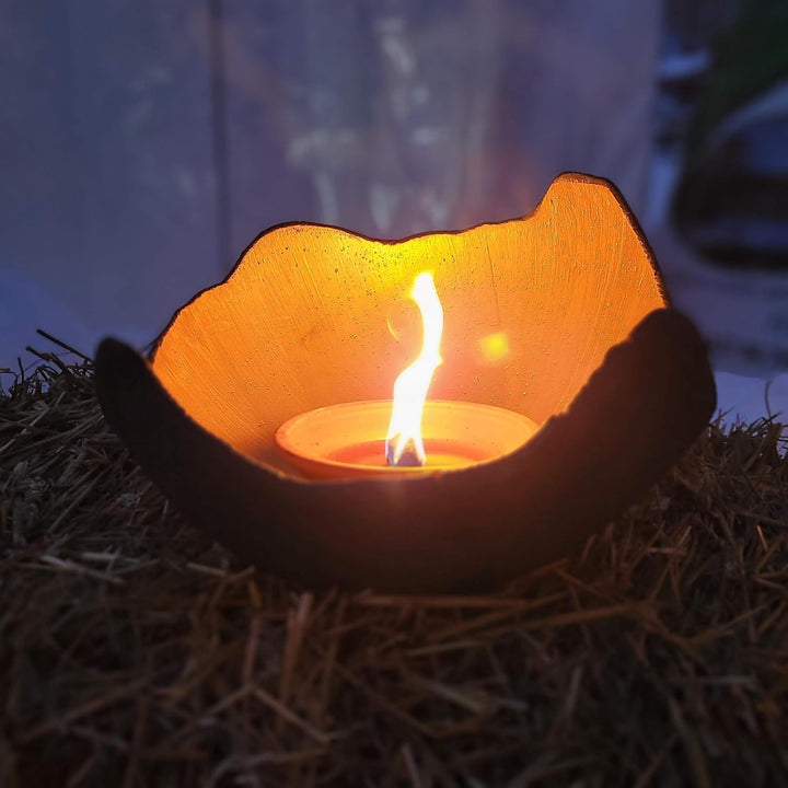 Handgefertigte Lichtschale in Gold, Grösse M (20cm) – Exklusiv M - 20cm Gold, M - 20cm Gold
