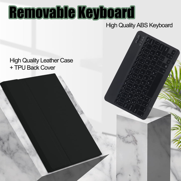 SUEEWE Tastatur Hülle für Lenovo Tab M11 11" 2024 (TB330FU), TPU Rückseite Hülle mit 3 Bereich 7 Far