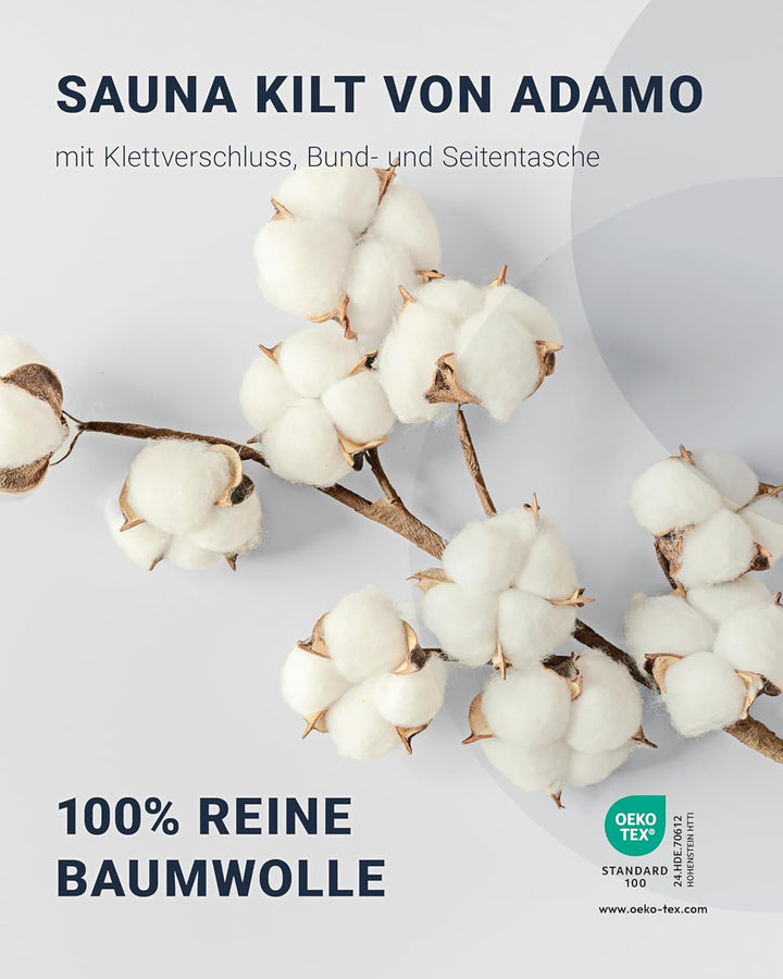 ADAMO XXL-Sauna Kilt für Damen in Übergrössen mit Klettverschluss Navy 85 x 210 cm, Navy 85 x 210 cm