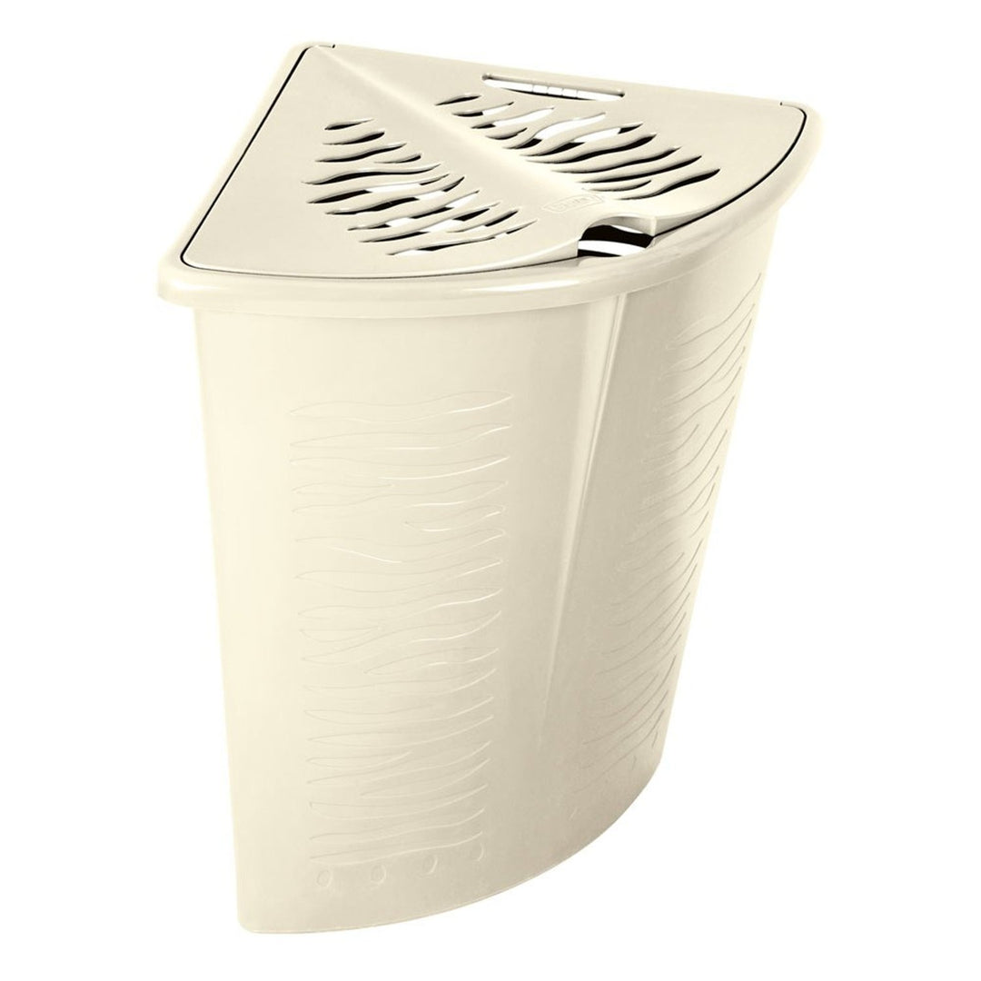 BranQ Eck-Wäschekorb Zebra Zebraoptik Wäschebox Wäschebehälter 45 L (Beige), Beige