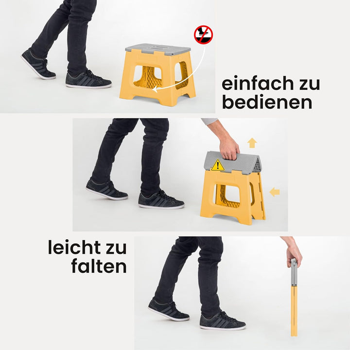 Vigar Kompakte Tritthocker Klappbar für Erwachsene, 32 cm, Klapphocker Faltbar 150 kg rutschfest, Le