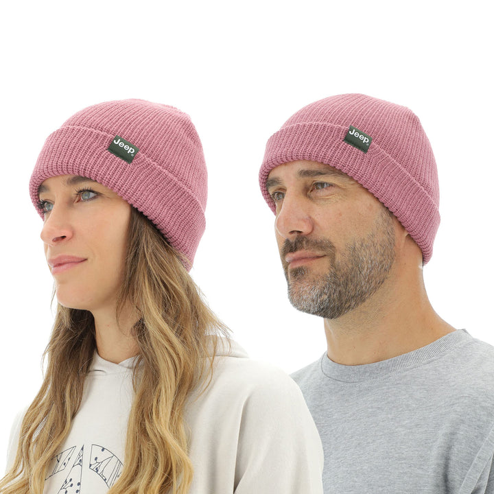 Jeep Unisex Hat J Ribbed Tricot Hat with Cuff J22w Einheitsgrösse Dusty Rose, Einheitsgrösse Dusty R