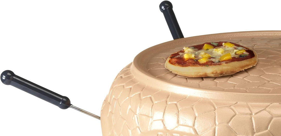 Trebs 99392 Pizzagusto - Pizzaofen mit Terrakottakuppel für 8 Personen - Pizzadom - 1000 Watt - Zube