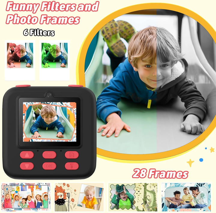 Upgrade Kinderkamera Sofortdruck für Jungen und Mädchen, 1080P HD Dual-Linse Selfie Digitalkamera mi