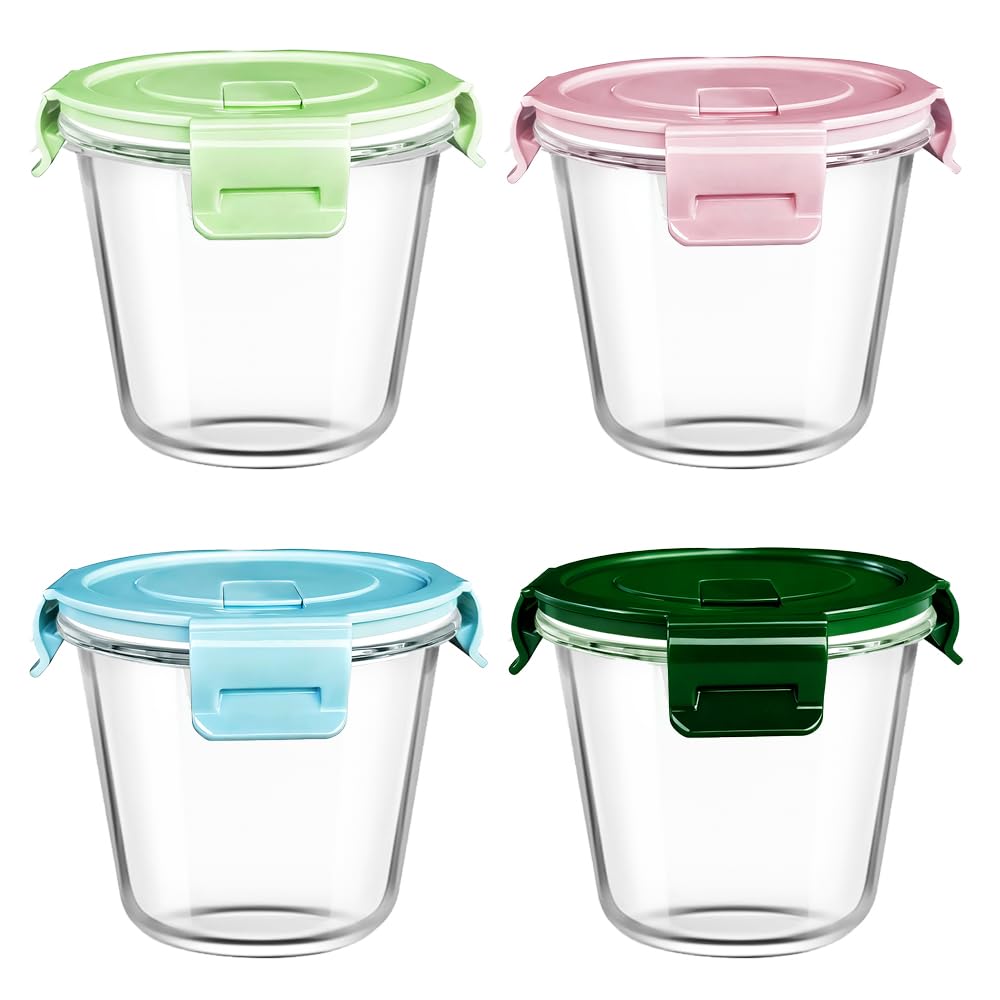 S.ROKE TTAN 710ml Glas Lebensmittelbehälter, Glas Suppe Behälter, Runde Glas Lebensmittelbehälter &