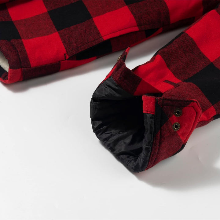 Coevals Club Herren Flanell Jacke Hemd Sherpa Holzfällerhemd Flanellhemd Langarm Kariertes Druckknöp