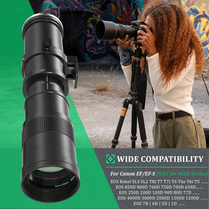 Lightdow Super-Teleobjektiv 420-800mm F8.3 für Canon RF Mount - Manuelles Zoomobjektiv (62mm Filterg