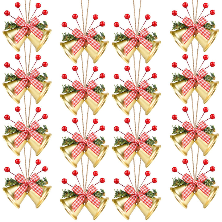 ASTARON 12 Stück Weihnachtsglocken-Ornamente, Weihnachtsbaumschmuck, Glöckchen mit Stechpalmenbeeren