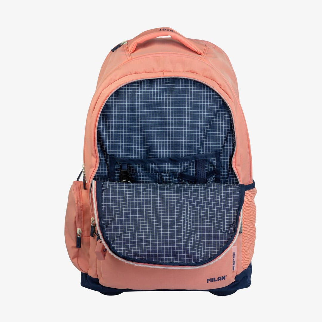 Rucksack mit Rollen, 6 Reissverschlüssen (25L), Serie 1918, Rosa MILAN ®625601SNCP