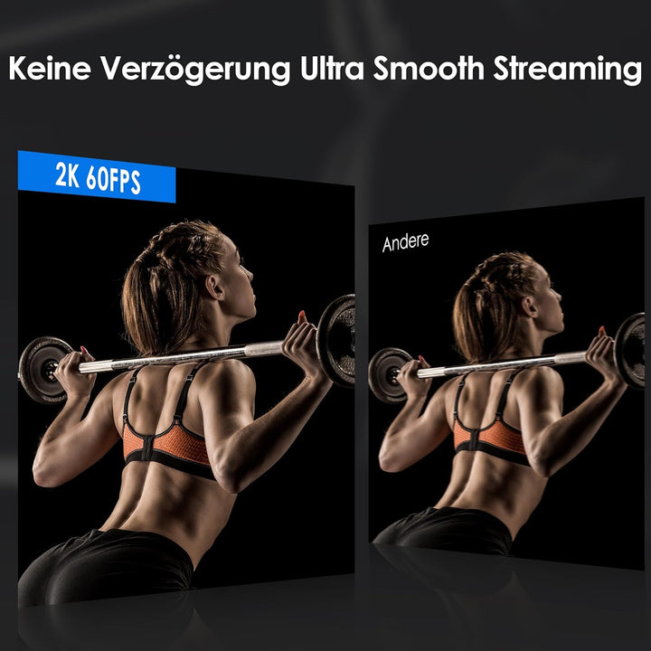 VIZOLINK W4LS Webcam HD 2K/1080P mit Ring-Beleuchtung, Autofokus, Klarer Stereo-Mikrofone, Lichtkorr