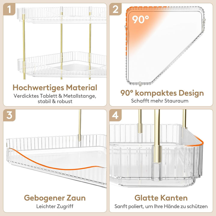 Lifewit Make Up Organizer, Schminktisch Organizer, Stabil Eck-Mehrzweck-Regal für Parfüm/Hautpflegem