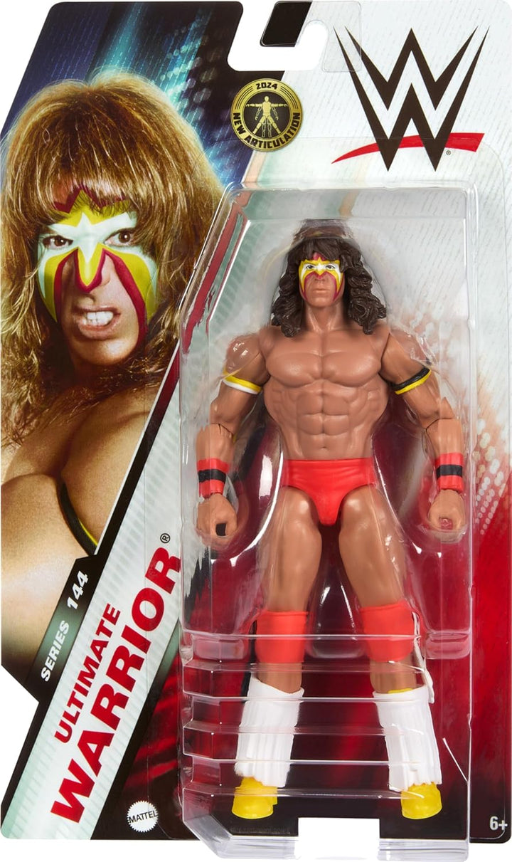 Mattel WWE Actionfigur, 15,2 cm grosses Sammlerstück Ultimate Warrior mit 10 Artikulationspunkten &