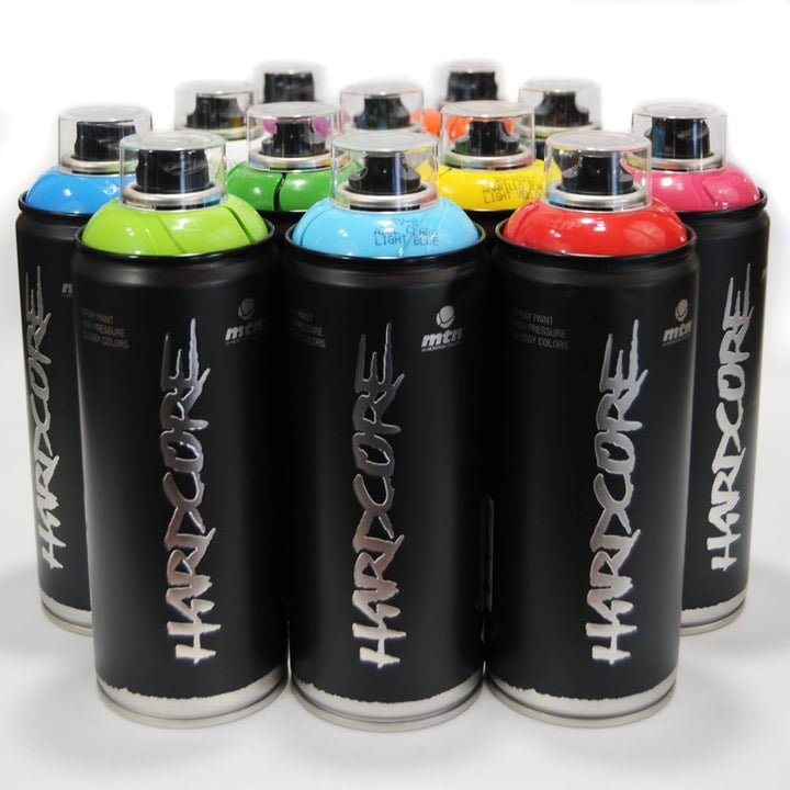 MTN Hardcore Sprühfarbe, 400 ml, beliebte Farben, 12