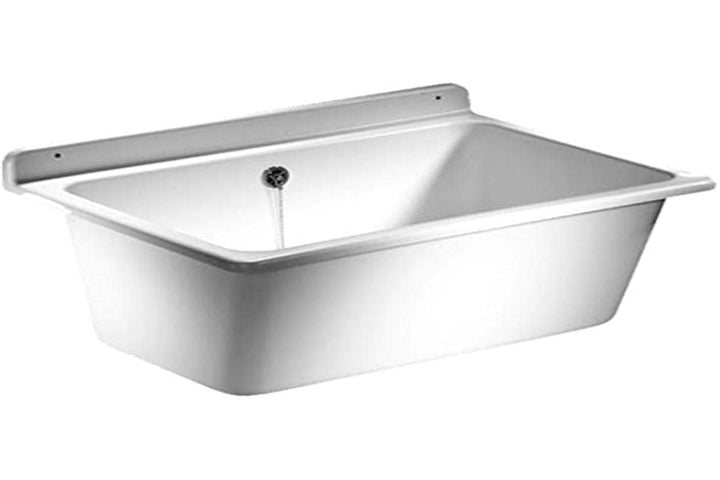 SANIT Waschtrog mit Überlauf (weiss, Ausgussbecken aus Kunststoff, Fassungsvermögen 35 l, Breite obe