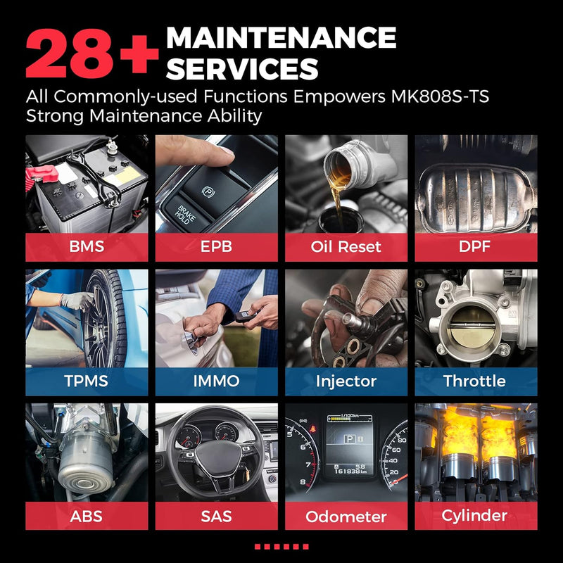 Autel MK808S-TS obd2 Diagnosegerät, 2023 Neuestes Android 11 Bluetooth Diagnosetablet mit Öl/EPB/BMS