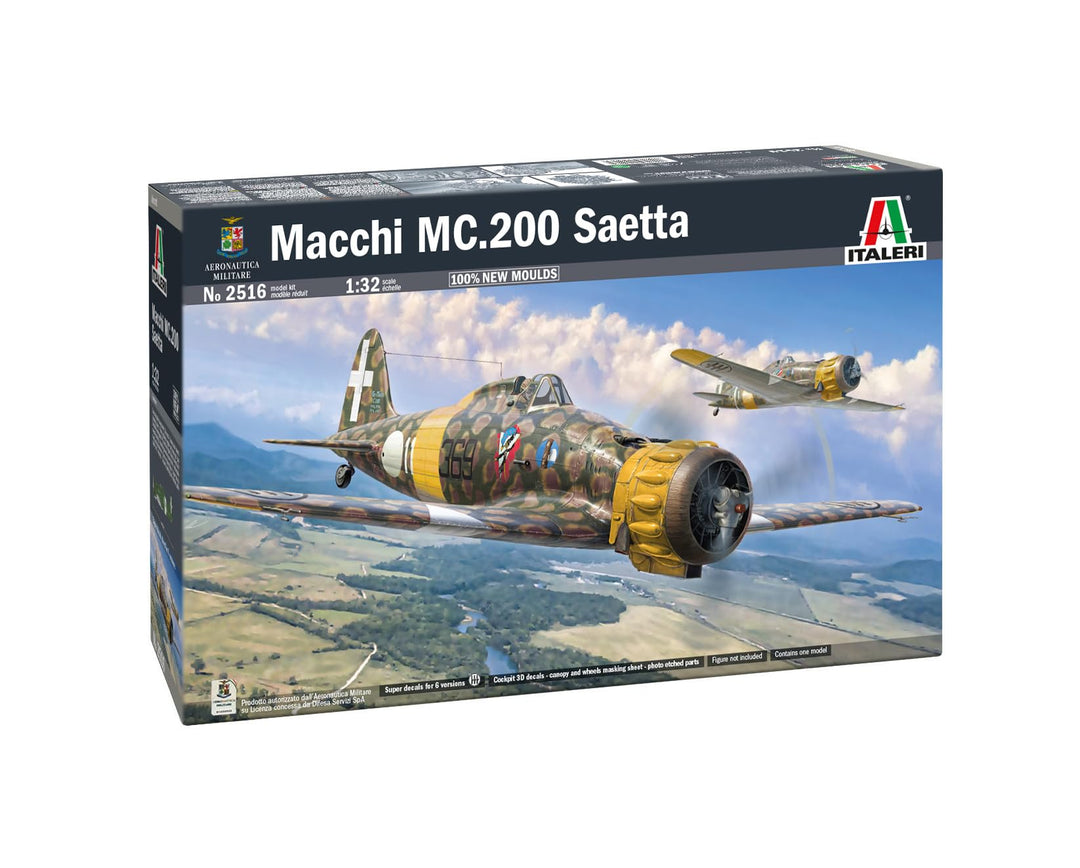 Italeri 2516 1:32 Macchi MC.200 PE-Teile Modellbausatz Militärflugzeug