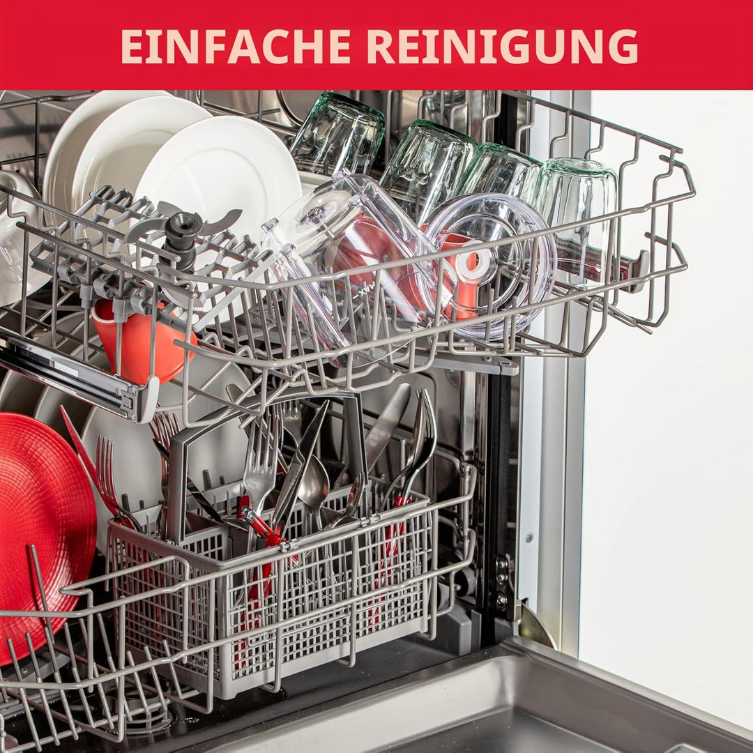 Moulinex Moulinette Essential DJ5201 3-in-1 Zerkleinererer, Mixen und Schneiden, Druckdeckel-System