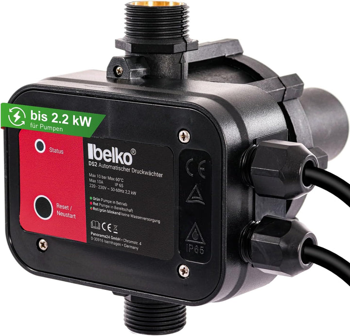 Belko Druckwächter Druckschalter für Wasserpumpen BIS 2,2 kW, mit Kabel bis 10 Bar, Gartenbewässerun