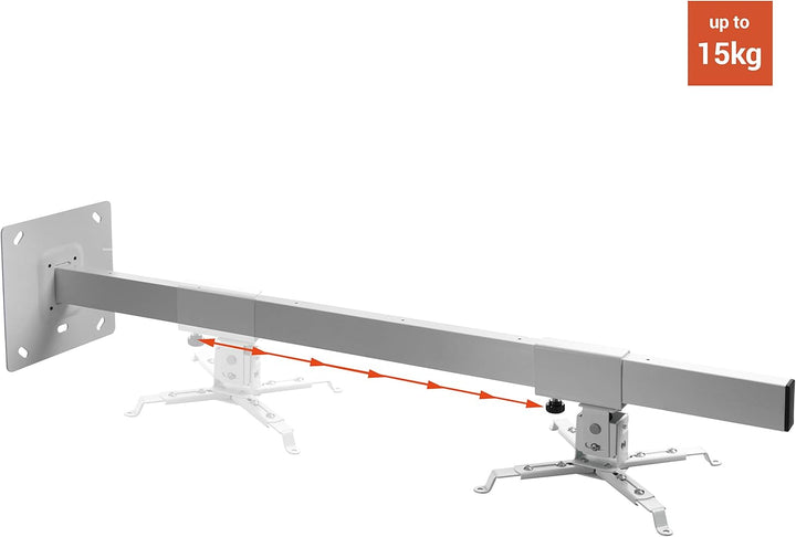 celexon Beamer-Wandhalterung MultiCel WM1200 - weiss - Wandabstand bis 120 cm - bis 15 kg - Neig- un